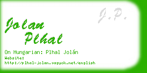 jolan plhal business card